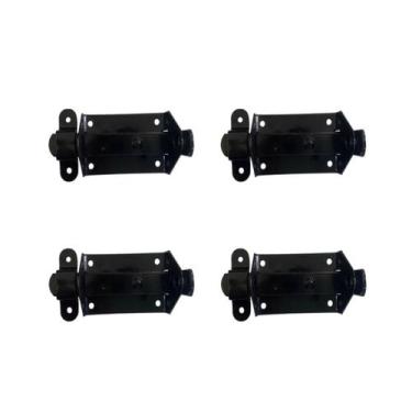 Imagem de Kit 4 Trinco Fecho Chato Portão Porta Cadeado 5X3Cm N0 Preto - Mill