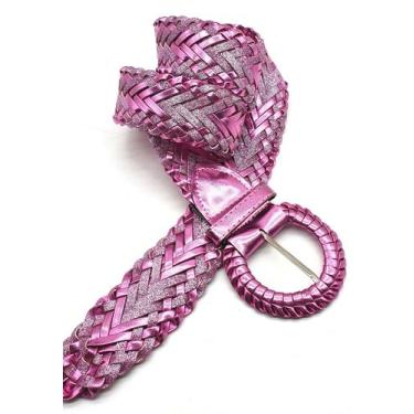 Imagem de Cinto feminino trançado fivela strass tendência 3659t - Barão do Couro