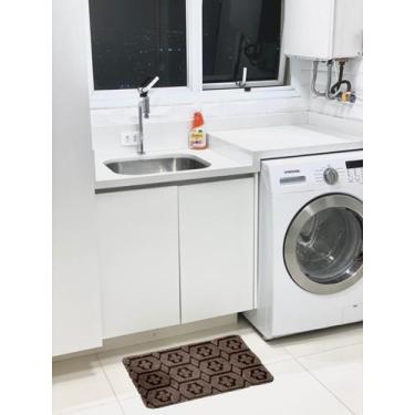 Imagem de Kit 3 Tapetes Capachos 0,40X 0,60 Em Carpete Marrom - De Coração Shop