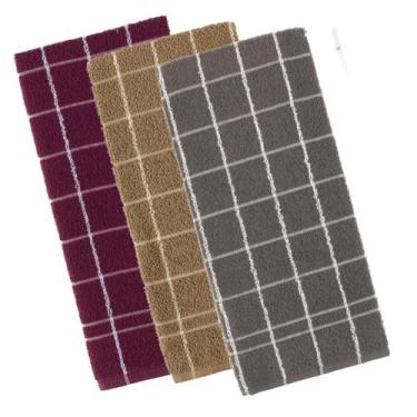 Imagem de Kit 3 panos de prato teka chef premium atoalhado 100% algodão 45x70 cm