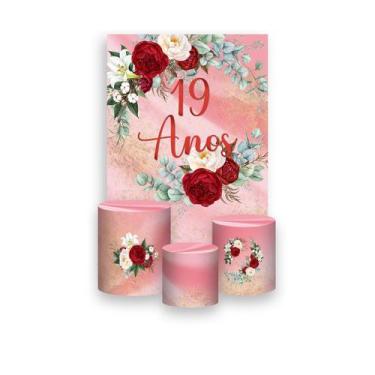 Imagem de Painel De Festa Vertical 1,50 x 2,20 + Trio De Capas Cilindro - Efeito