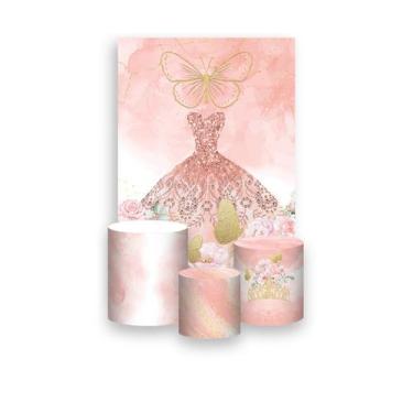 Imagem de Painel De Festa Vertical 1,50 x 2,20 + Trio De Capas Cilindro - 15 Ano