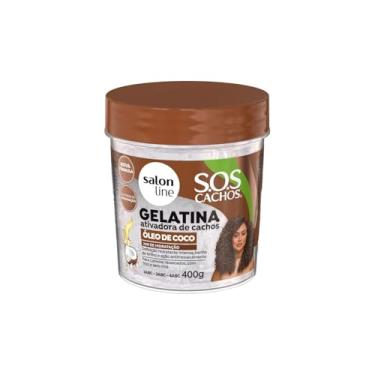 Imagem de Salon Line, Gelatina Ativadora de Cachos, SOS Cachos, Óleo de Coco, Vegano - Para Cabelos Cacheados, 400 g