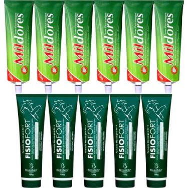 Imagem de Kit 6 Creme Para Massagem Mil Dores 100g + 5 Pomada Massageadora Fisio