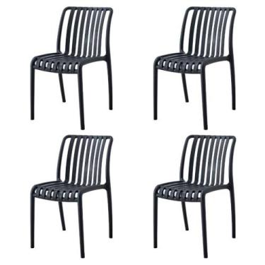 Imagem de Kit 4 Cadeiras Empilhável Área Externa Gávea Cancun Rivatti Monobloco 