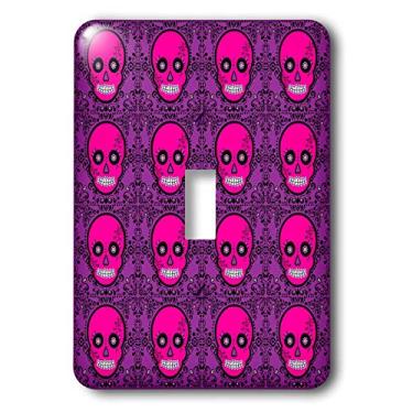 Imagem de 3dRose lsp_28887_1 Dia dos Mortos Día de los Muertos Sugar Skull Print Pink Purple Toggle Switch