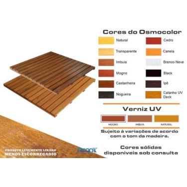 Imagem de Deck De Madeira Modular 100x100 cm Réguas 7 cm Neonx Com Pintura, Osmo