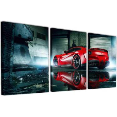 Imagem de Quadro Tela Canvas Carros Ferrari Vermelha Decorações Interiores - Vit