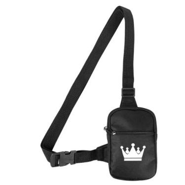 Imagem de Mini Bolsa Lateral Shoulder Bag Masculina Pega Visão Estampa Coroa - M