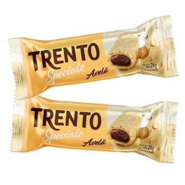 Imagem de Kit 2 Chocolate Trento Speciale Avelã Branco 26g