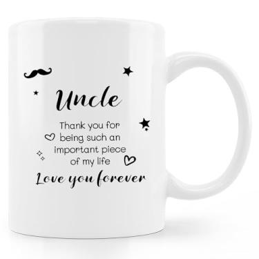 Imagem de uinwk Caneca de café para tio, melhores presentes de tio, presente de aniversário de dia dos pais, presente de Natal da sobrinha, obrigado por ser uma peça tão importante da minha vida, caneca de café