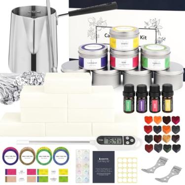 Imagem de SAEUYVB Kit de fabricação de velas, kit completo de fabricação de velas para adultos, suprimentos/kit de fabricação de velas de soja DIY para iniciantes e kits de artesanato perfeitos como decoração