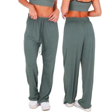 Imagem de Calça de Yoga Soltinha Viscose Pilates - Click Mais Bonita, Verde, G