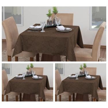Imagem de Kit 3 Toalhas De Mesa Quadrada 4 Lugares Sala Jantar Jacquard - Raga D