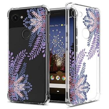 Imagem de GREATRULY Capa de telefone floral transparente bonita para Google Pixel 3a XL (2019) para mulheres e meninas, design de flores, transparente, fina, macia, à prova de quedas, TPU amortecedor, capa de