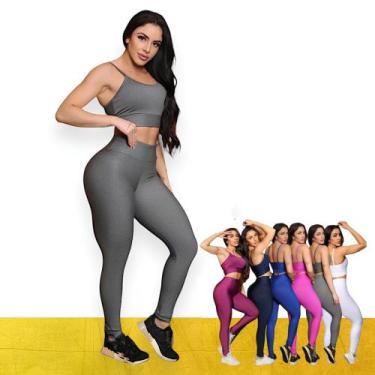 Imagem de CONJUNTO Fitness Feminino TOP ALÇA FINA + Calça LEG BÁSICA Sports Trei