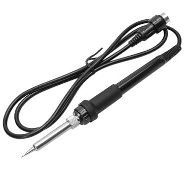 Imagem de 1 peça de substituição de alça de ferro para estação de solda compatível com HAKKO IND008 ESD 907 936, 50 Watt 24V DC, conector BNC de solda com 5 furos de pino (inclui elemento de aquecimento)