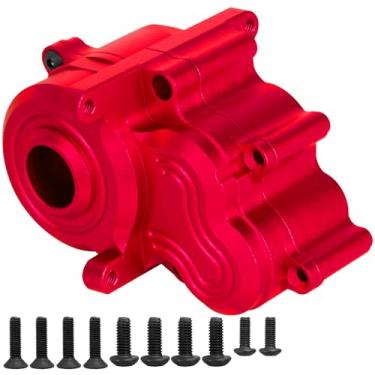 Imagem de RcarmubWow RC Metal Center Gearbox Cover Upgrades Part for 1/10 E-Revo VXL 2.0,Alloy Aluminium Middle Transmission Case,Replace #8691,Red