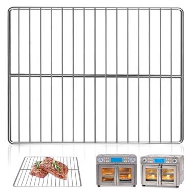 Imagem de GWBSXM Rack de arame para fritadeira a ar Emeril Lagasse Emeril Lagasse Dual Zone 360 Air Fryer Forno 25 QT, 35.6 cm x 29.6 cm acessórios de fritadeira a ar de aço inoxidável para assar grelhadores a