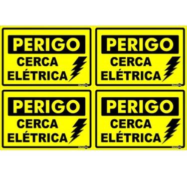 Imagem de Placa PS-168 Perigo Cerca Elétrica Kit Com 4 0,80mm 10x15 - ENCARTALE