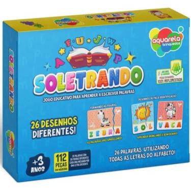 Imagem de Brinquedo Pedagógico Madeira Soletrando 116Pçs - Aquarela - AQUARELA B