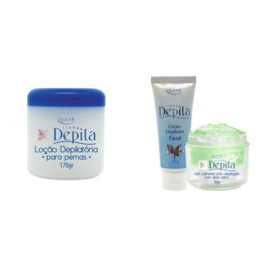 Imagem de Kit Depila Sem Dor Rosto e Perna Mais Gel Calmante - Lucy's