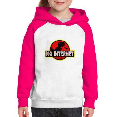 Imagem de Moletom Infantil No internet - Foca na Moda, Branco, Rosa, 4