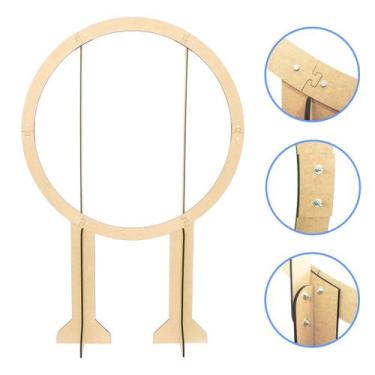 Imagem de Painel de Festa Redondo Suporte Arco Bexigas Mdf Desmontável 1,20 x 1,
