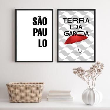 Imagem de Kit 2 Quadros São Paulo Terra DaGaroa 33x24cm - Quadros On-line, Madei