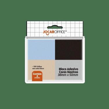Imagem de Bloco Adesivo Cores Neutras 38Mmx50Mm 100F Blister C/ 4 Blocos Jocar O