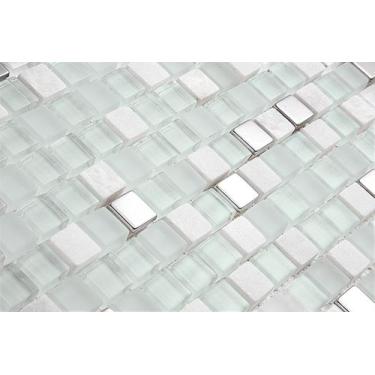 Imagem de Pastilha de Vidro 30x30 com Pedras Naturais e Metais Prezioza - Tropic