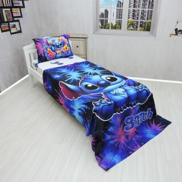 Imagem de Jogo De Lençol Elastico E Cobreleito Fronha Stitch Mod.  1 - Fantasia 