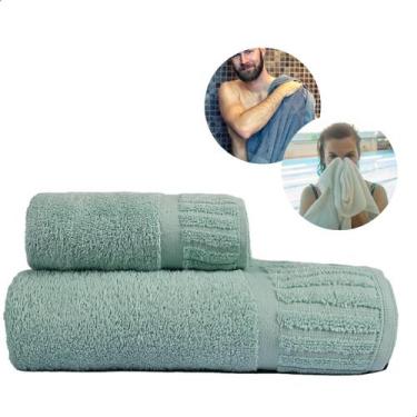 Imagem de Kit 2 Toalhas de Banheiro p/ Secar o Rosto e Corpo pós Banho - Bella E