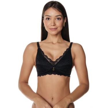 Imagem de Sutiã Amamentação Frelith em Renda Delicada e Cotton, Preto, M