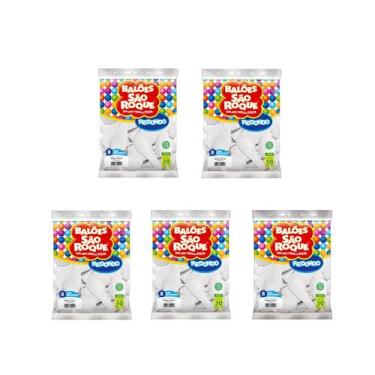 Imagem de Balão de Festa Látex Liso 8'' - Branco Polar - 5 pacotes - 250 unidade