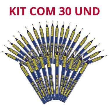 Imagem de Lápis Irwin Azul Para Marceneiro Pedreiro Obra kit com 30