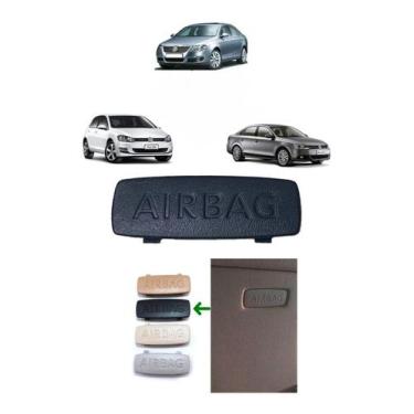 Imagem de Acabamento Interno Airbag Golf Jetta Passat Polo Preto - Moldura Tampi