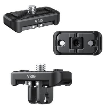 Imagem de VRIG Suporte de liberação rápida para Insta 360 X4 (nova versão), suporte magnético de encaixe de 2 pinos e parafuso de 0,6 cm compatível com tripé de câmera de ação fixa para selfie Stick