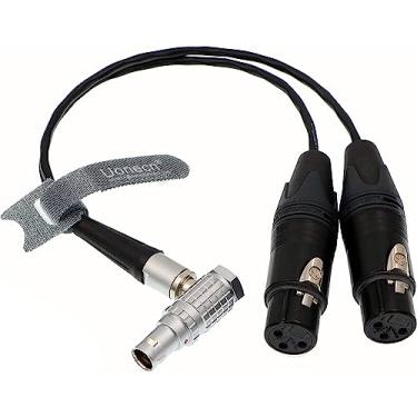 Imagem de Uonecn Cabo de breakout de 10 pinos para XLR 3 pinos para Atomos Shogun Monitor gravador de áudio divisor 30 cm, Right Angle 10 Pin to 2*XLR