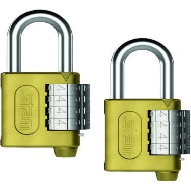 Imagem de Kit 2 Cadeados Segredo para Armário Bolsa Mala Cofre Bicicleta 40mm - 
