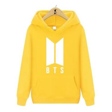 Imagem de Blusa de Moletom Canguru estampa BTS - Wess Store, Branco, P