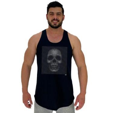 Imagem de Regata Longline Estampada Masculina MXD Conceito Caveira Quadriculada,