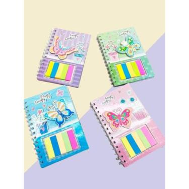 Imagem de Agenda Caderno de Anotação 60 Folhas 19cm Com Recadinho Colorido Borbo