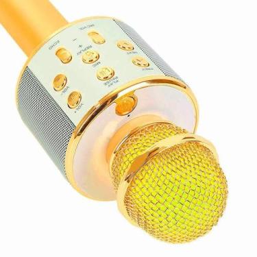 Imagem de Microfone Karaoke Bluetooth Microfone Bluetooth  Dourado - Bc Bora Col