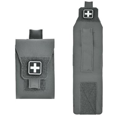 Imagem de Mini bolsa IFAK Micro Trauma | Organizador compacto de primeiros socorros EDC vazio com clipe tático MOLLE | Bolsa portátil para parar sangramento para equipamentos médicos e kits de sobrevivência