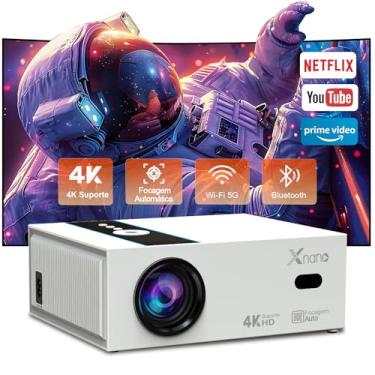 Imagem de [Netflix Licenciado]Projetor 1080P Nativo Full HD,Suporte 4K,XNANO Projetor Portátil 500ANSI,com 5G WiFi BT 5.0,Inteligente Android 11.0,Focagem Automática,Pré-instalada Prime Vídeo e YouTube