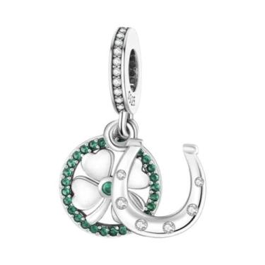Imagem de Amuletos de Trevo Verde para Pulseira de Prata Esterlina 925 - Acessór
