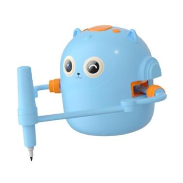 Imagem de Kokiya Robô de desenho infantil, presente automático de robô de arte com 100 cartões de aprendizagem e 2 canetas brinquedo de pintura inteligente para, Azul