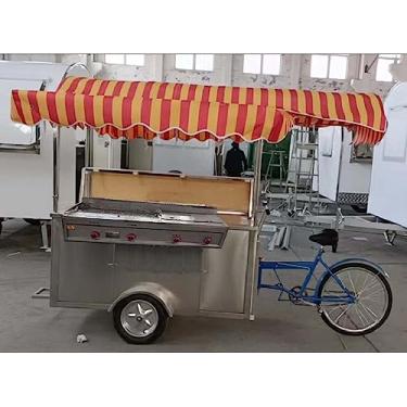 Imagem de Bicicleta de bicicleta de taco-quente movida a gás com grelha e fritadeiras
