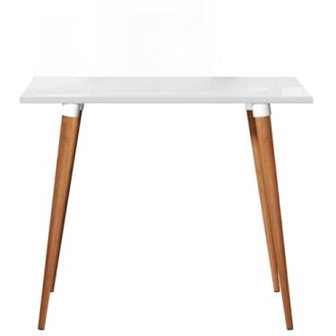 Imagem de Escrivaninha Mesa Escritório Pc Home Estudo Classic Pés Madeira Retrô 4 Cores(Off White)